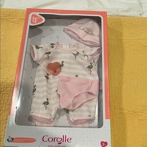 Corolla Pink Flamingo Doll Outfit Set new in box. Never been opened